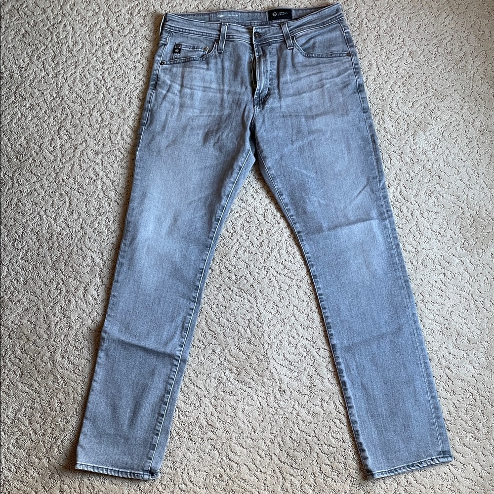 AG Adriano Goldschmied Men's Light Grey Everett Jeans